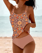 Womens Soft Fabric Tummy Control Swimsuit | Elegant Double-Strap One Piece Swimwear 4