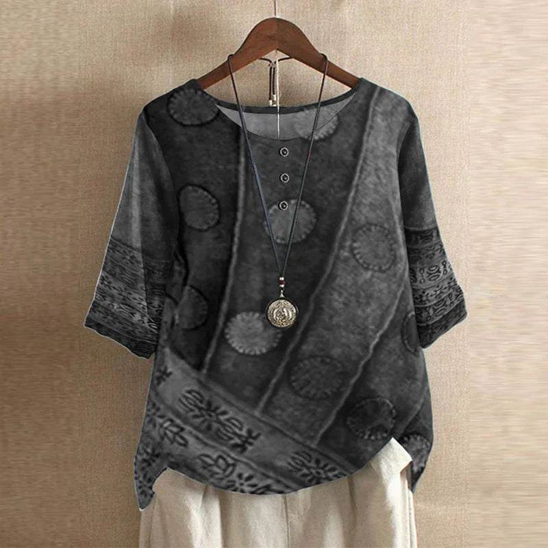 Women's Soft Floral Blouse | Elegant Vintage-Inspired Top | Relaxed Fit Summer Shirt 1