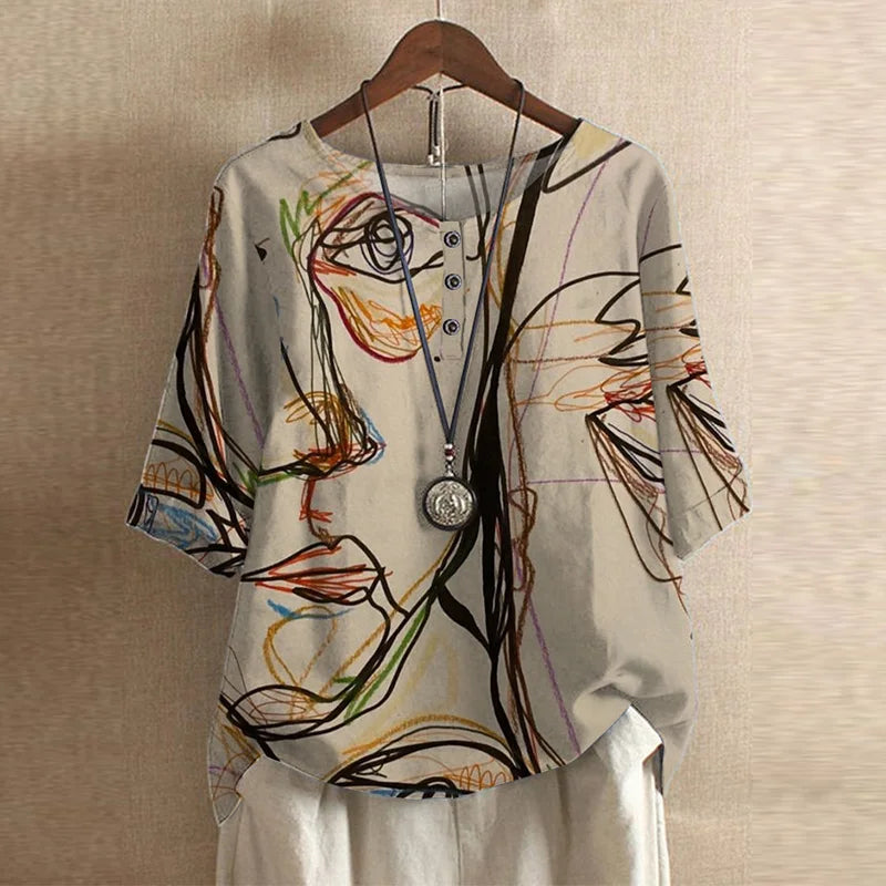 Women's Soft Floral Blouse | Elegant Vintage-Inspired Top | Relaxed Fit Summer Shirt 10