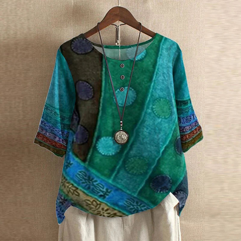 Women's Soft Floral Blouse | Elegant Vintage-Inspired Top | Relaxed Fit Summer Shirt 2