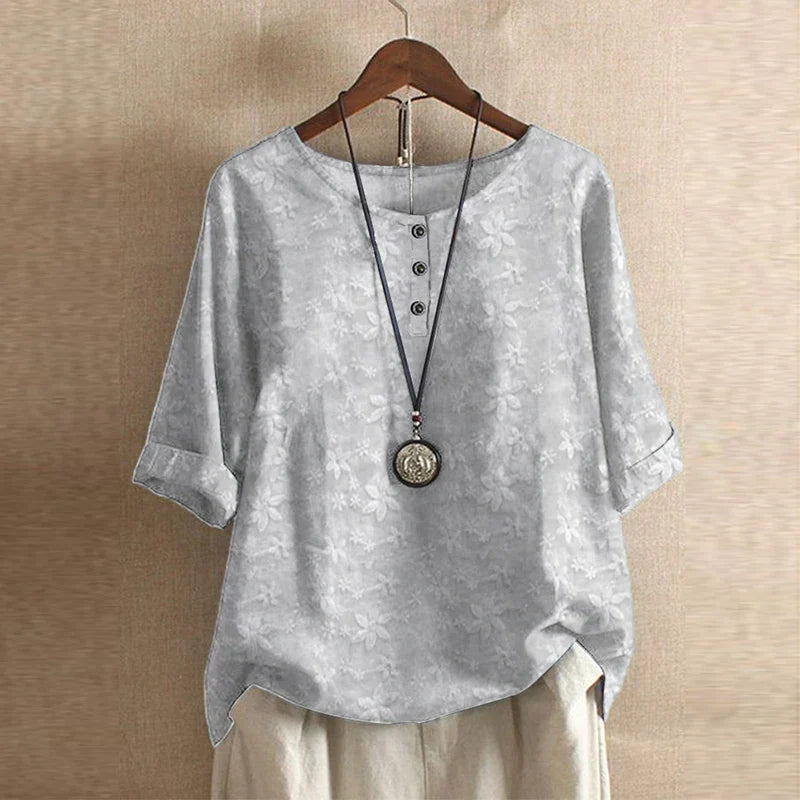 Women's Soft Floral Blouse | Elegant Vintage-Inspired Top | Relaxed Fit Summer Shirt 5