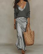 Women's Soft Satin Midi Dress | Elegant Body-Con Summer Dress 3