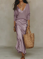 Women's Soft Satin Midi Dress | Elegant Body-Con Summer Dress 5