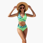 Womens Stretch Fabric Crossover Bikini Set | Adjustable Two-Piece Summer Swimwear 5