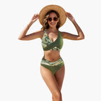 Womens Stretch Fabric Crossover Bikini Set | Adjustable Two-Piece Summer Swimwear 6