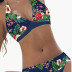 Womens Stretch Fabric Halter Bikini Set | Chic Open-Back Summer Swimwear 2