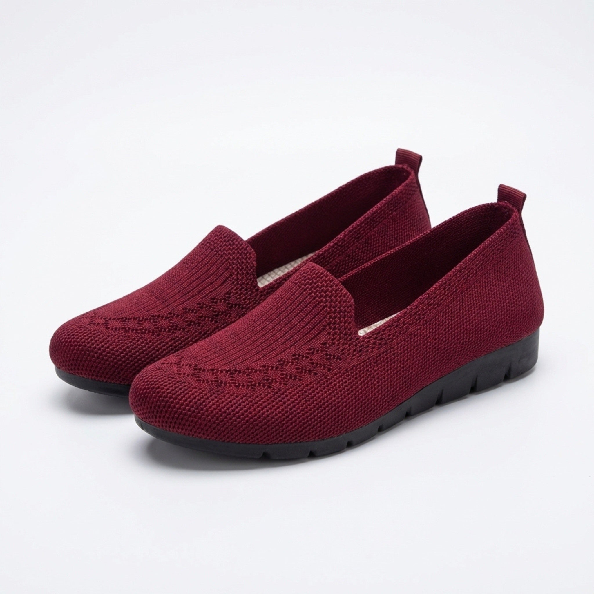 Womens Stretch Knit Loafers | Comfortable Casual Slip-On Shoes 1