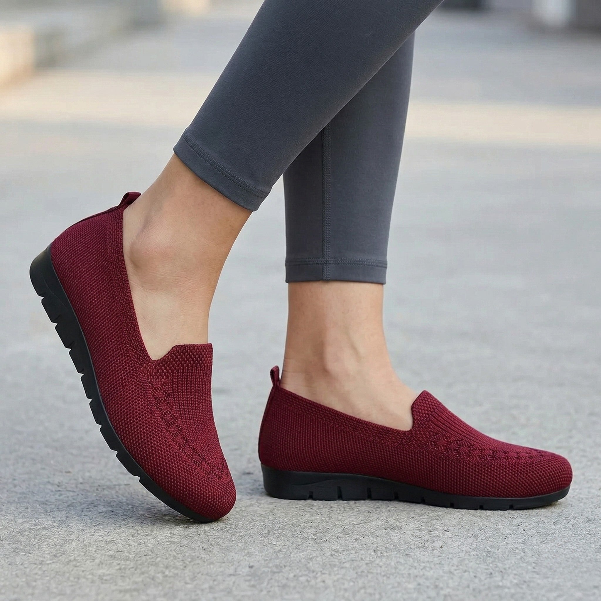 Womens Stretch Knit Loafers | Comfortable Casual Slip-On Shoes 3