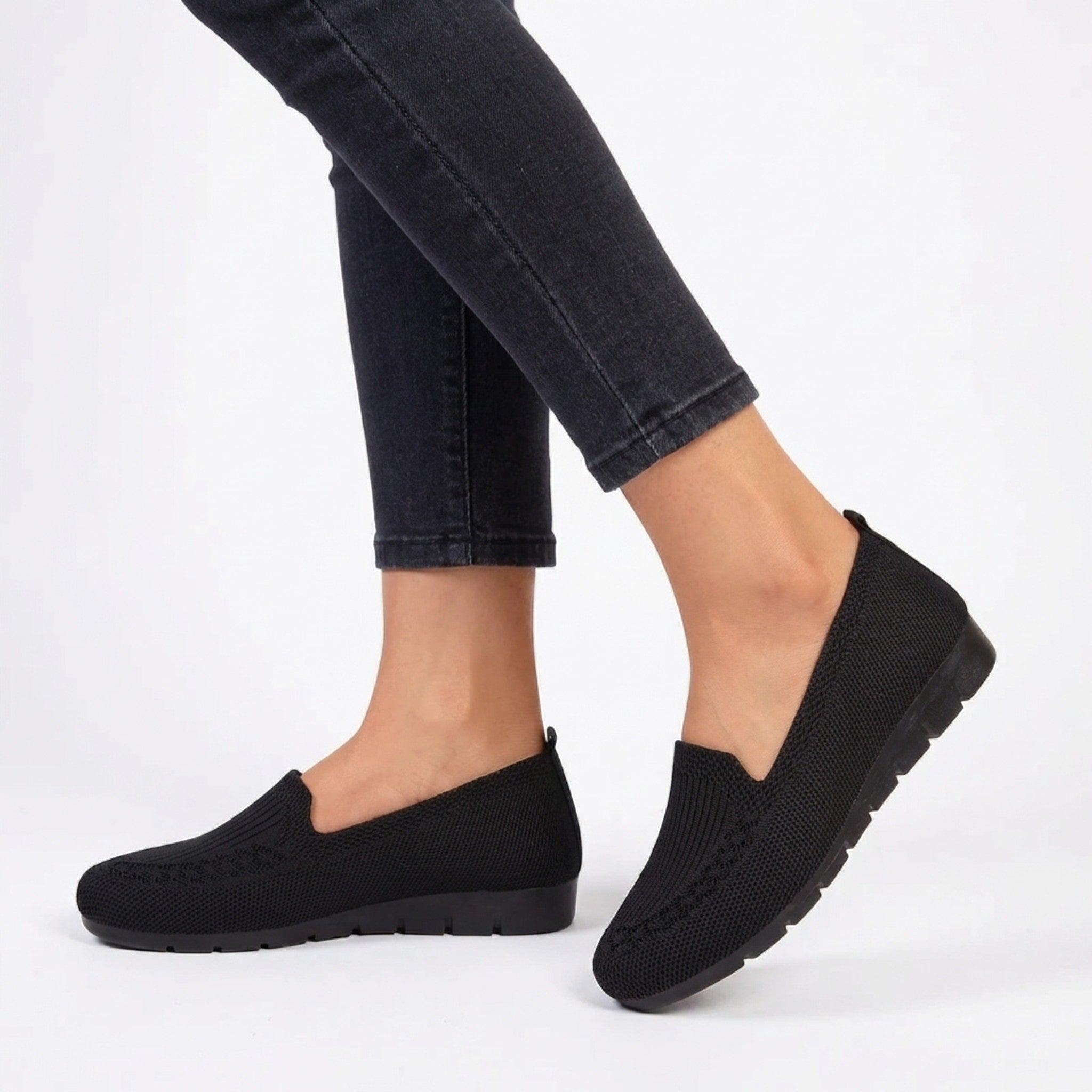 Womens Stretch Knit Loafers | Comfortable Casual Slip-On Shoes 4