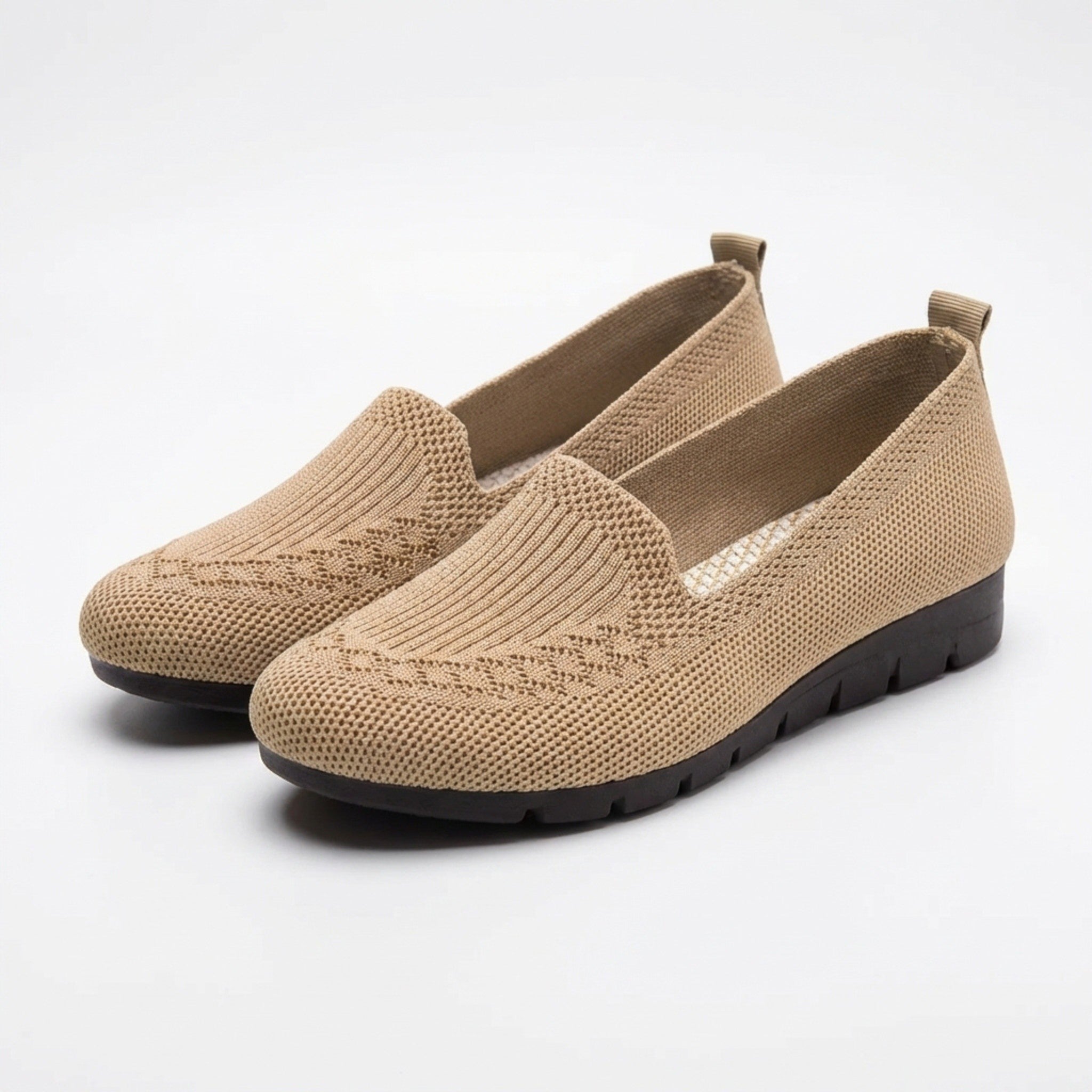 Womens Stretch Knit Loafers | Comfortable Casual Slip-On Shoes 8