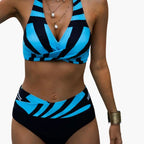 Womens Stretchy Nylon Halter Bikini Set | Adjustable Tie Swimwear for Summer 1