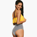 Womens Stretchy Ruffle High-Waisted Bikini Set | Playful Two-Piece Swimsuit 3