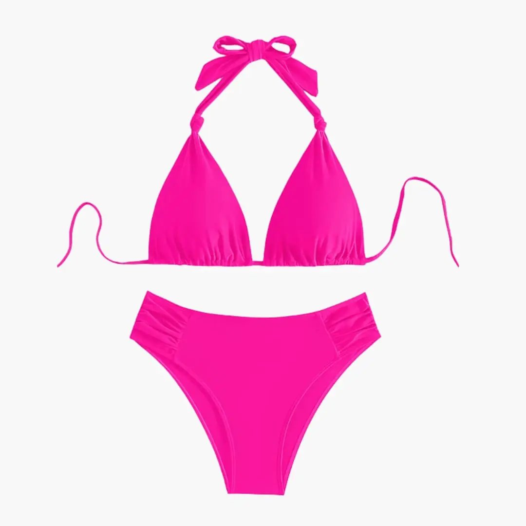 Womens Stretchy Triangle Bikini Set | Adjustable Tie Swimwear | Comfortable Summer Swimwear 5