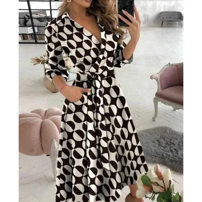 Women's Structured Cotton Blend Blazer Dress | Elegant Tailored Wrap Formal Dress 7