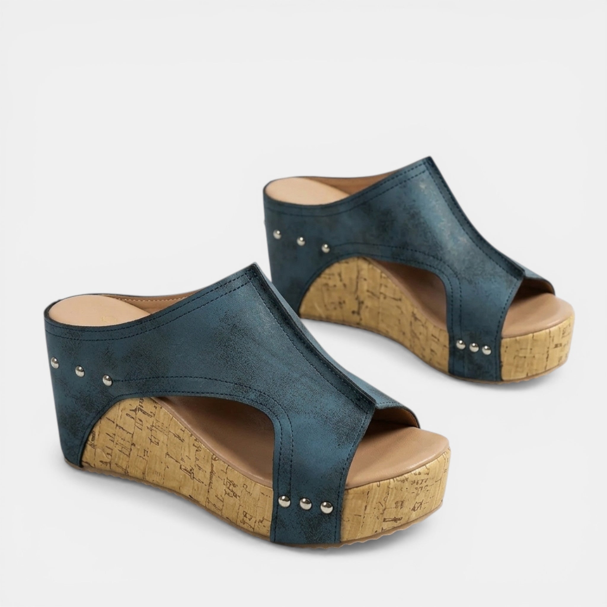 Womens Structured Fabric Platform Sandals | Stylish Open Toe Wedge Slip-On Shoes for Summer 1