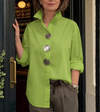 Women's Structured Polyester Blouse | Modern Tailored Long Sleeve Top 4