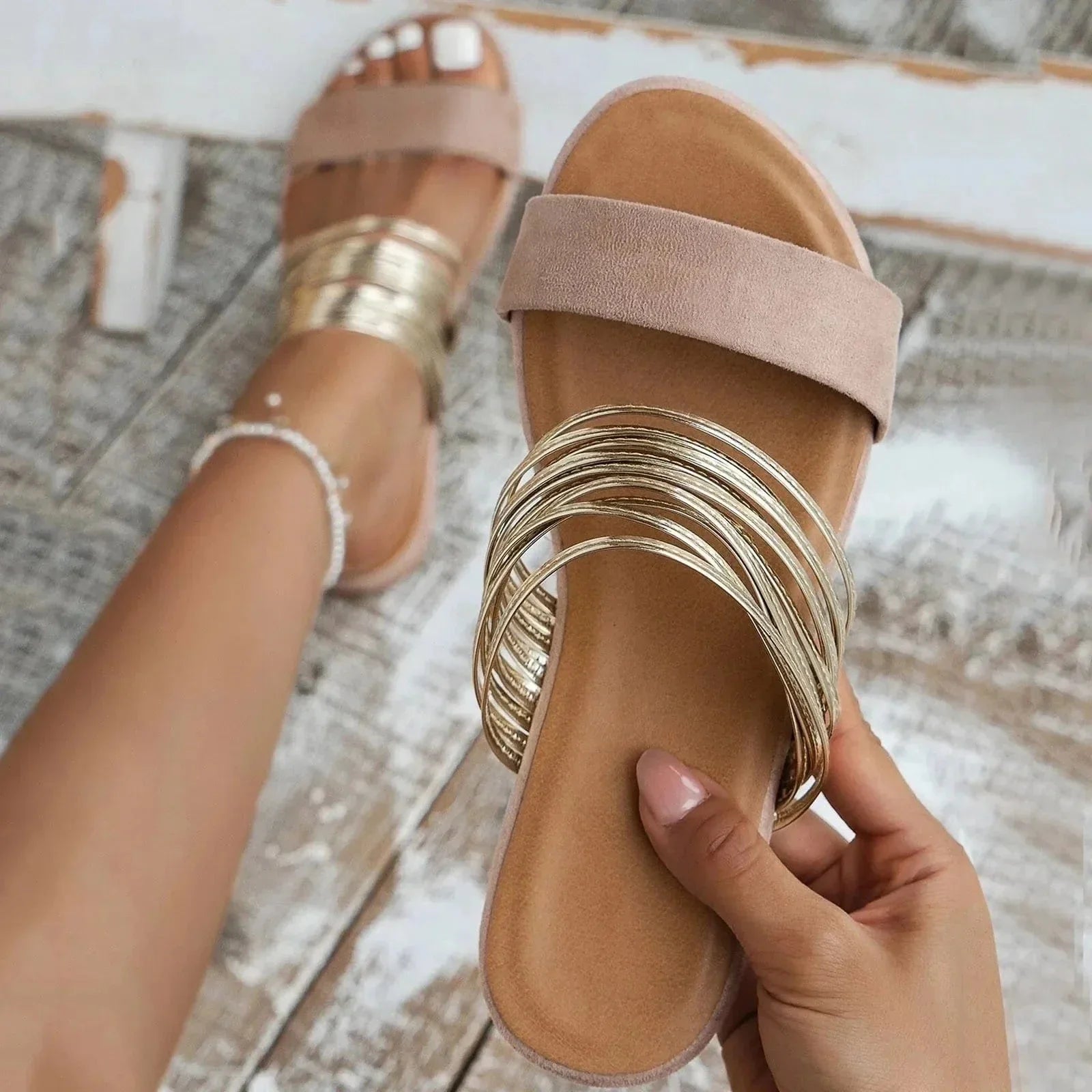 Womens Suede Orthopedic Sandals | Comfortable Lightweight Slip-On Footwear 4