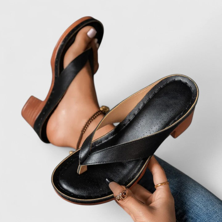Womens Synthetic Leather Heels | Comfortable Black Orthopedic Dress Shoes 3