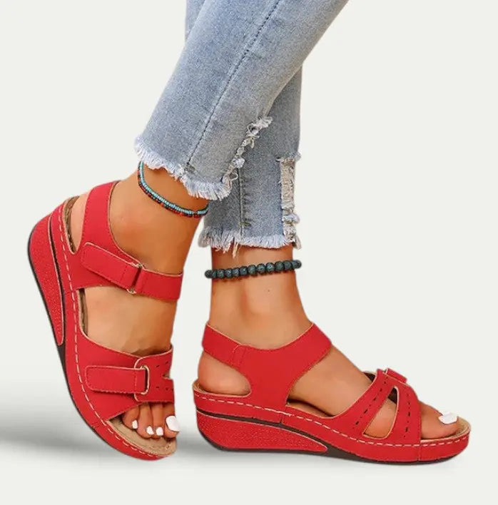 Womens Synthetic Leather Open Toe Sandals | Comfortable Casual Summer Footwear 1