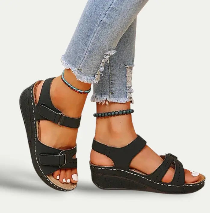 Womens Synthetic Leather Open Toe Sandals | Comfortable Casual Summer Footwear 2