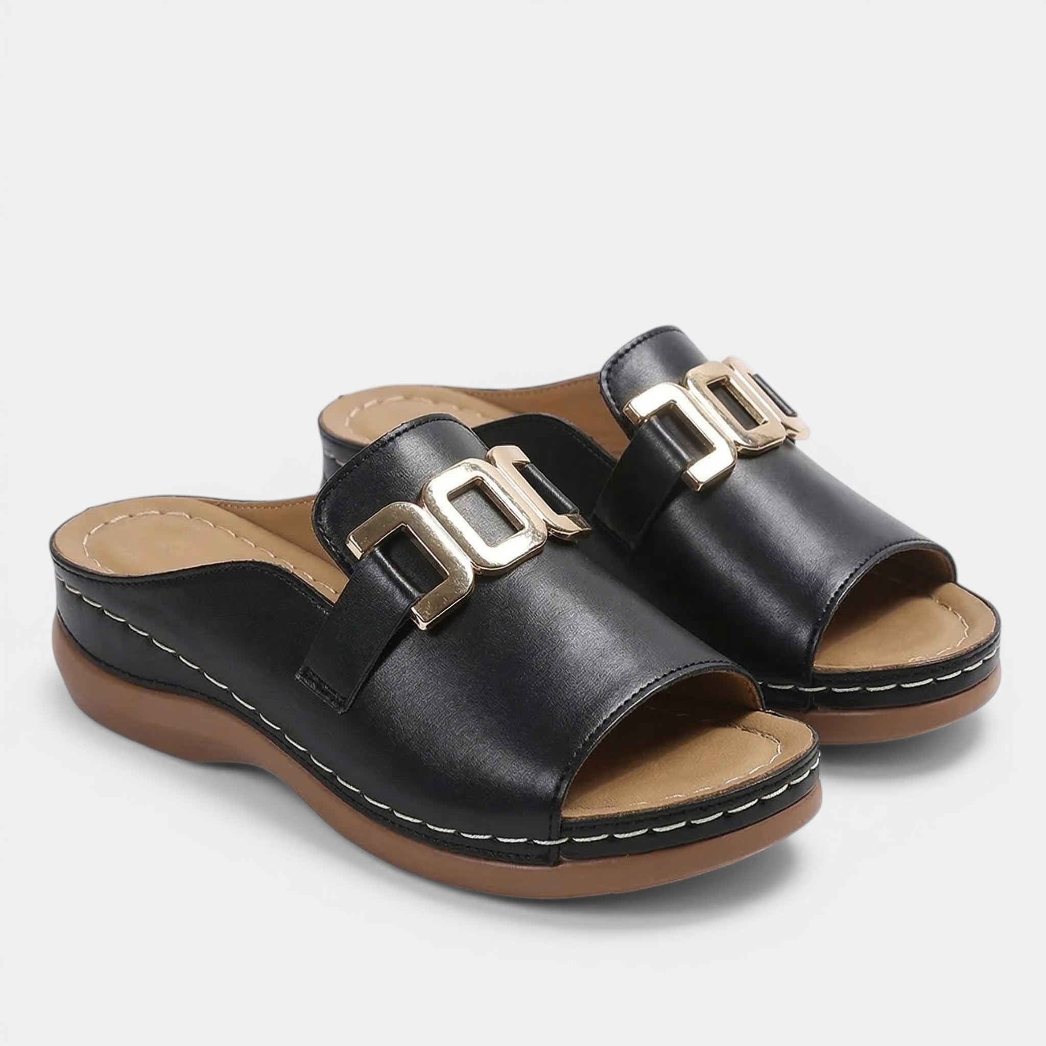Womens Synthetic Platform Sandals | Stylish Open Toe Slide Design with Buckle Detail 7