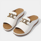 Womens Synthetic Platform Sandals | Stylish Open Toe Slide Design with Buckle Detail 9