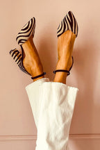 Womens Synthetic Zebra Print Sandals | Stylish Comfortable Mid-Heel Footwear 1