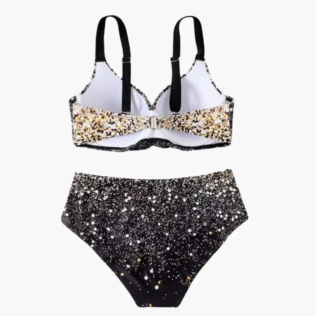 Womens Tropical Print High-Waisted Bikini Set | Structured Underwire Swimwear 6