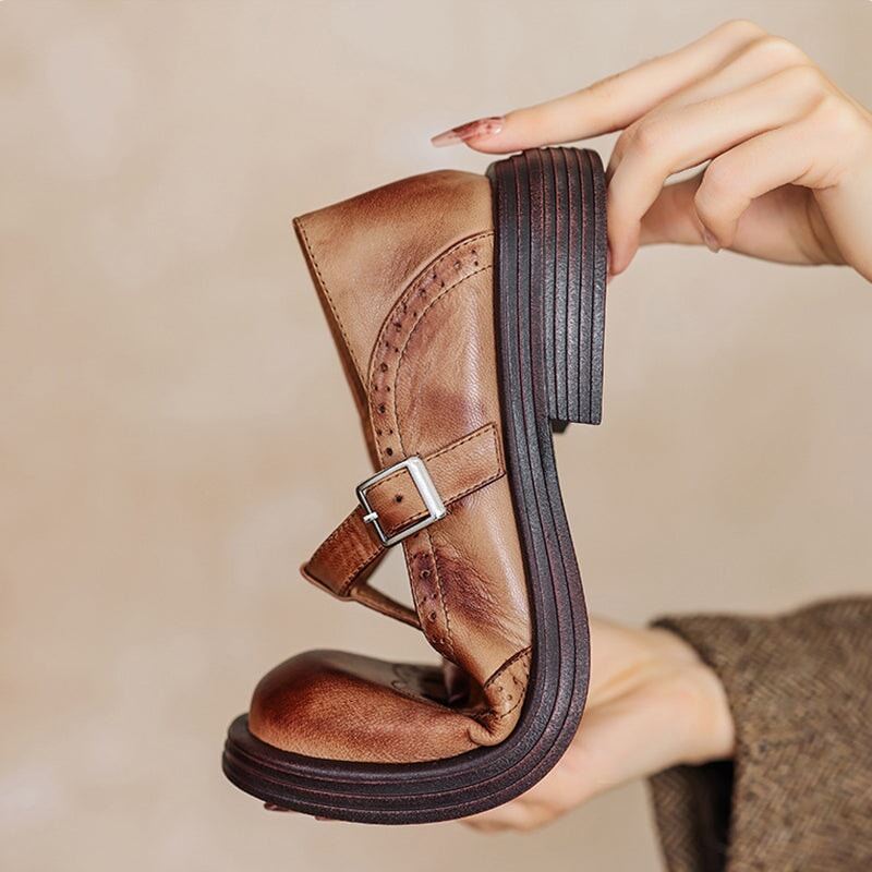 Womens Vegan Leather Mary Jane Sandals | Elegant Comfortable Everyday Footwear 4