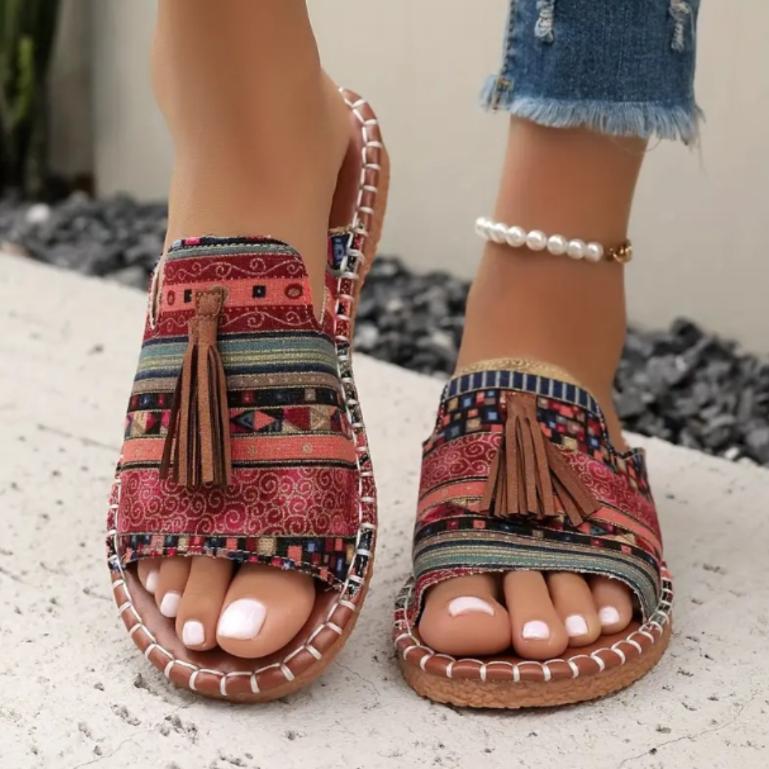 Womens Vibrant Synthetic Flat Sandals | Comfortable Slip-On Summer Footwear 1