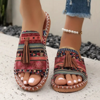 Womens Vibrant Synthetic Flat Sandals | Comfortable Slip-On Summer Footwear 1