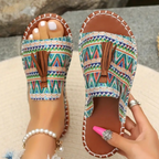 Womens Vibrant Synthetic Flat Sandals | Comfortable Slip-On Summer Footwear 7