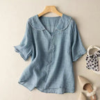 Women's Vintage Cotton Blouse | Classic Button-Up Top 3