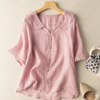Women's Vintage Cotton Blouse | Classic Button-Up Top 4