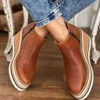 Womens Waterproof Leather Boots | Elegant Stylish Zippered Design for Autumn Winter 6