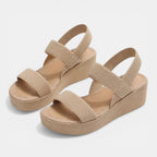 Womens Woven Fabric Platform Sandals | Stylish Open Toe Wedge Shoes for Summer 1