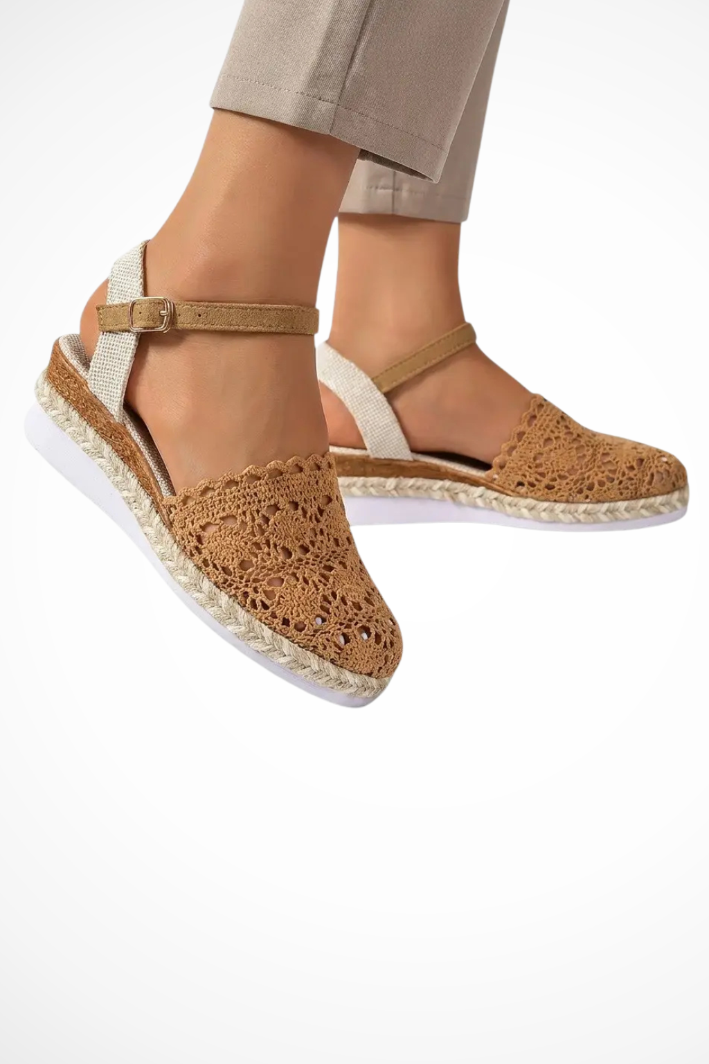 Wren | Women Orthopedic Crochet Ankle Strap Espadrille Wedges 2
