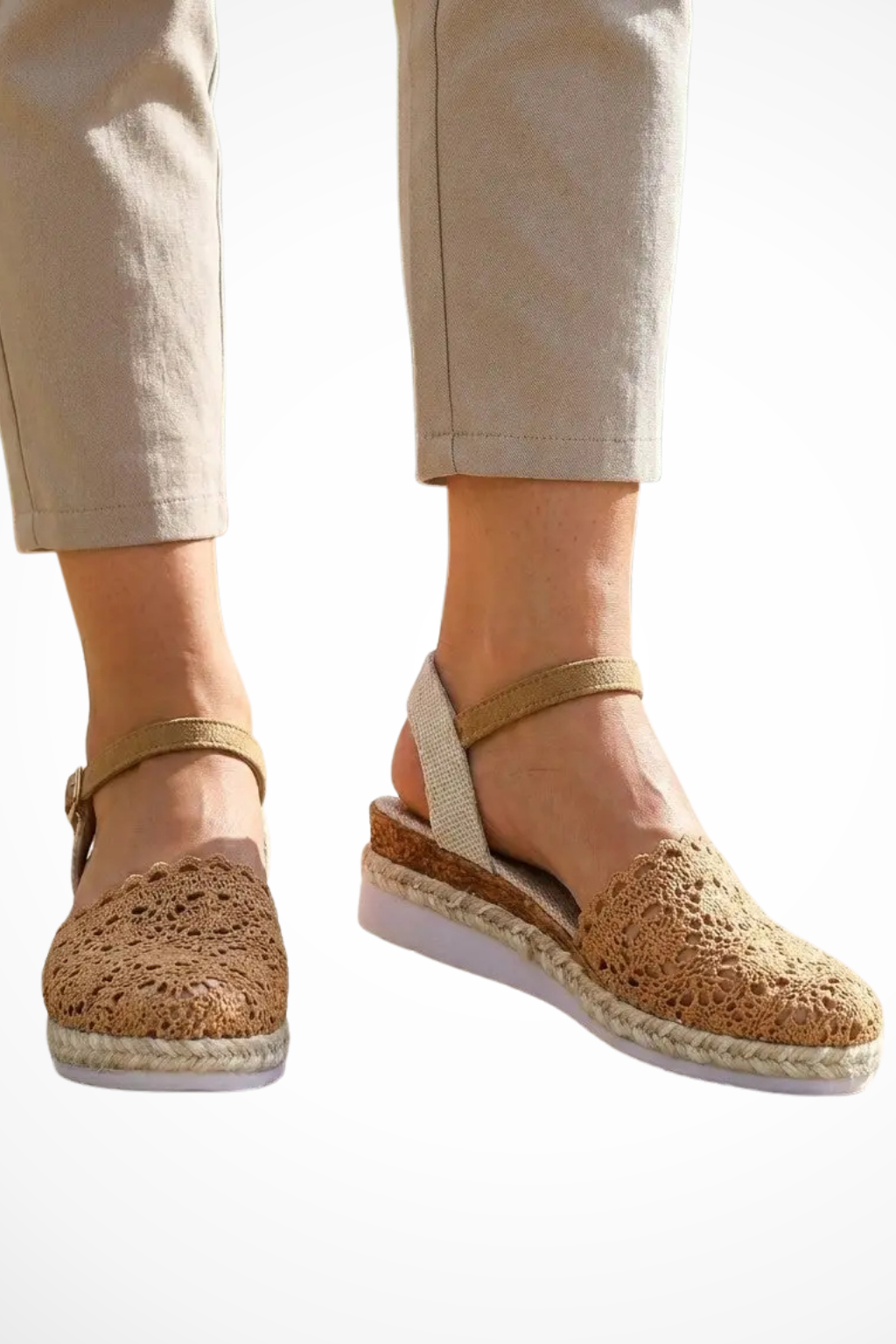 Wren | Women Orthopedic Crochet Ankle Strap Espadrille Wedges 3
