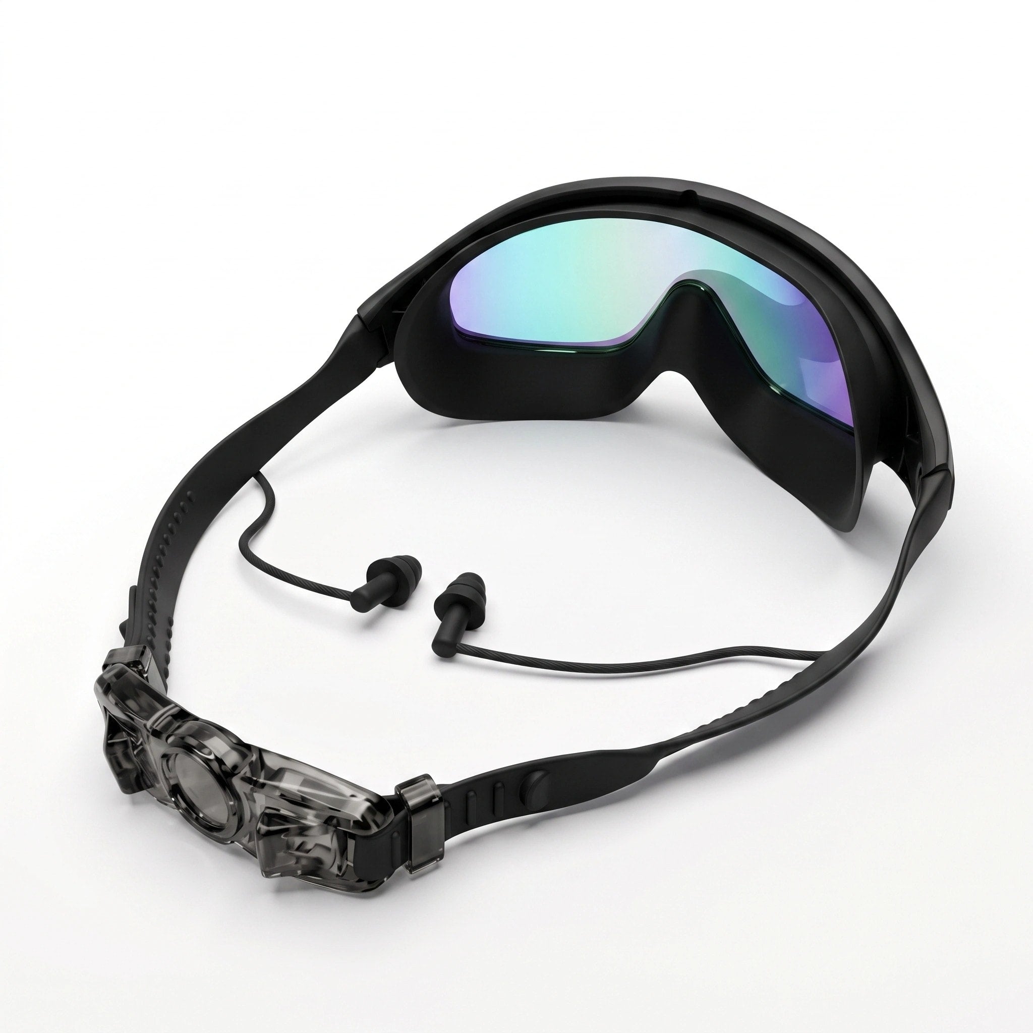 Lunettes de natation anti-buée avec lentille grand angle, protection UV et sangle réglable