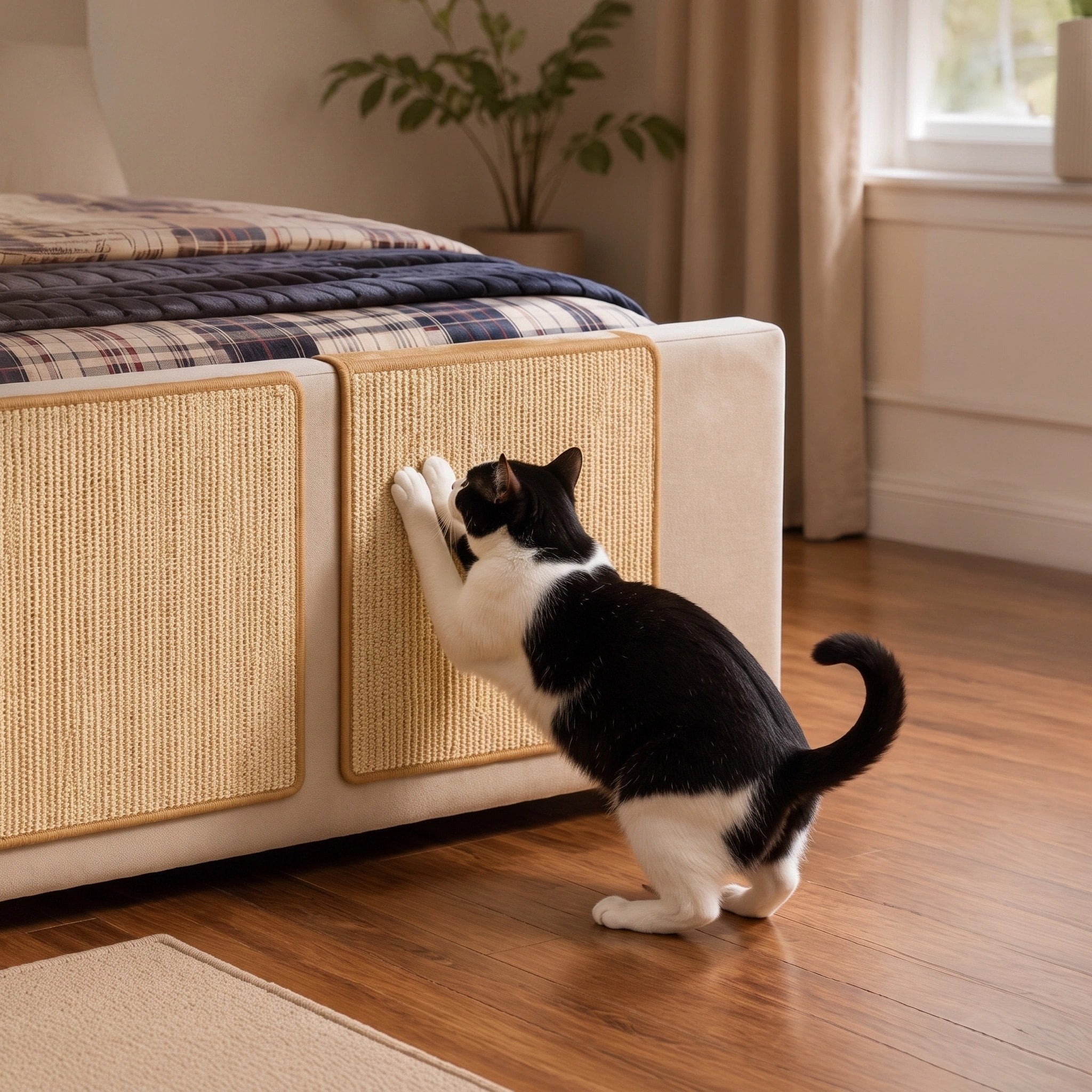 Tapis à griffer pour chat, protecteur de accoudoir de canapé avec surface en sisal synthétique
