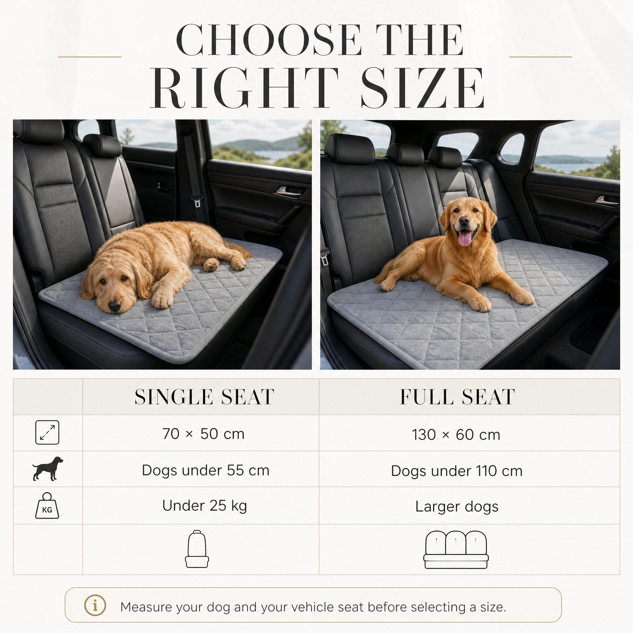 Cooling Dog Car Seat Mat with Non-Slip Base and Machine Washable Design