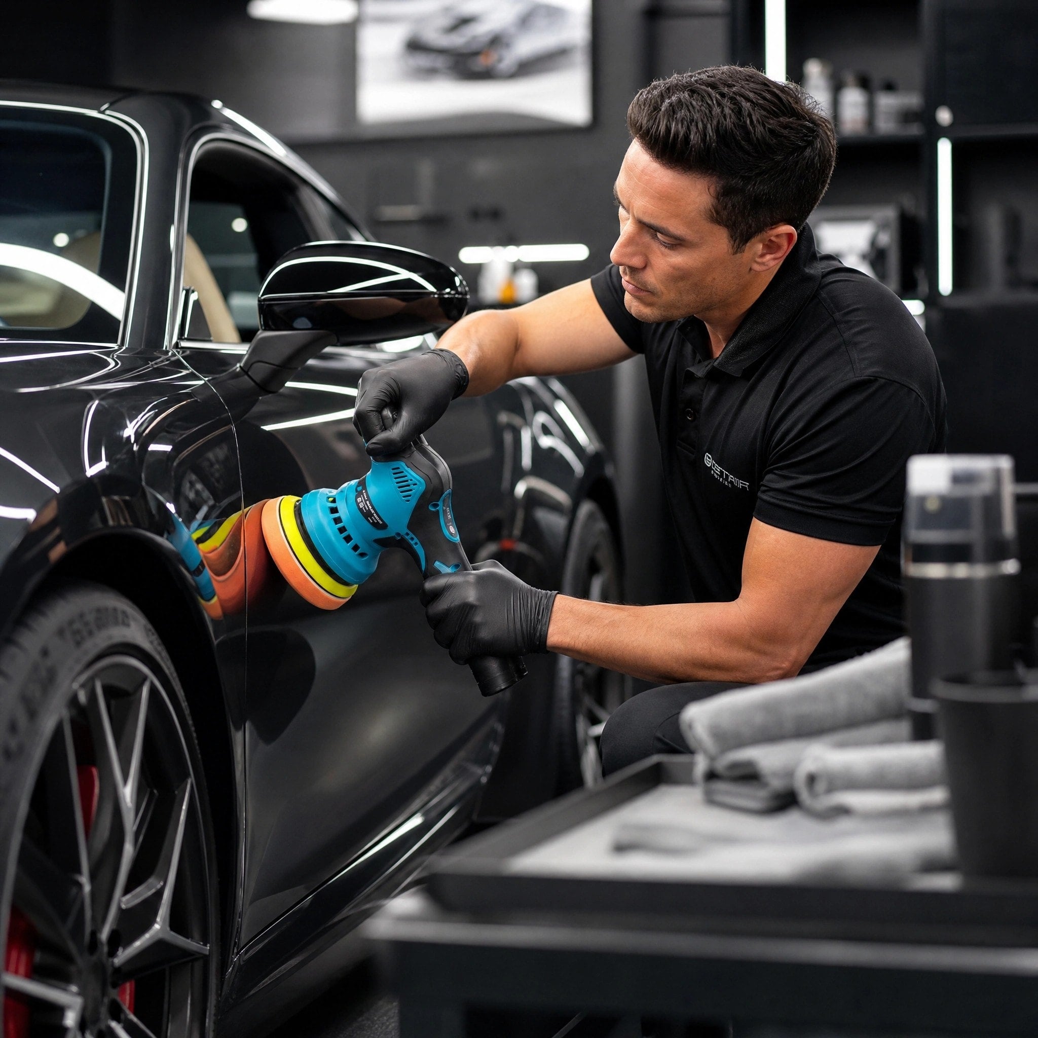 Cordless Car Polishing Machine with 9mm Orbit and Four Polishing Pads