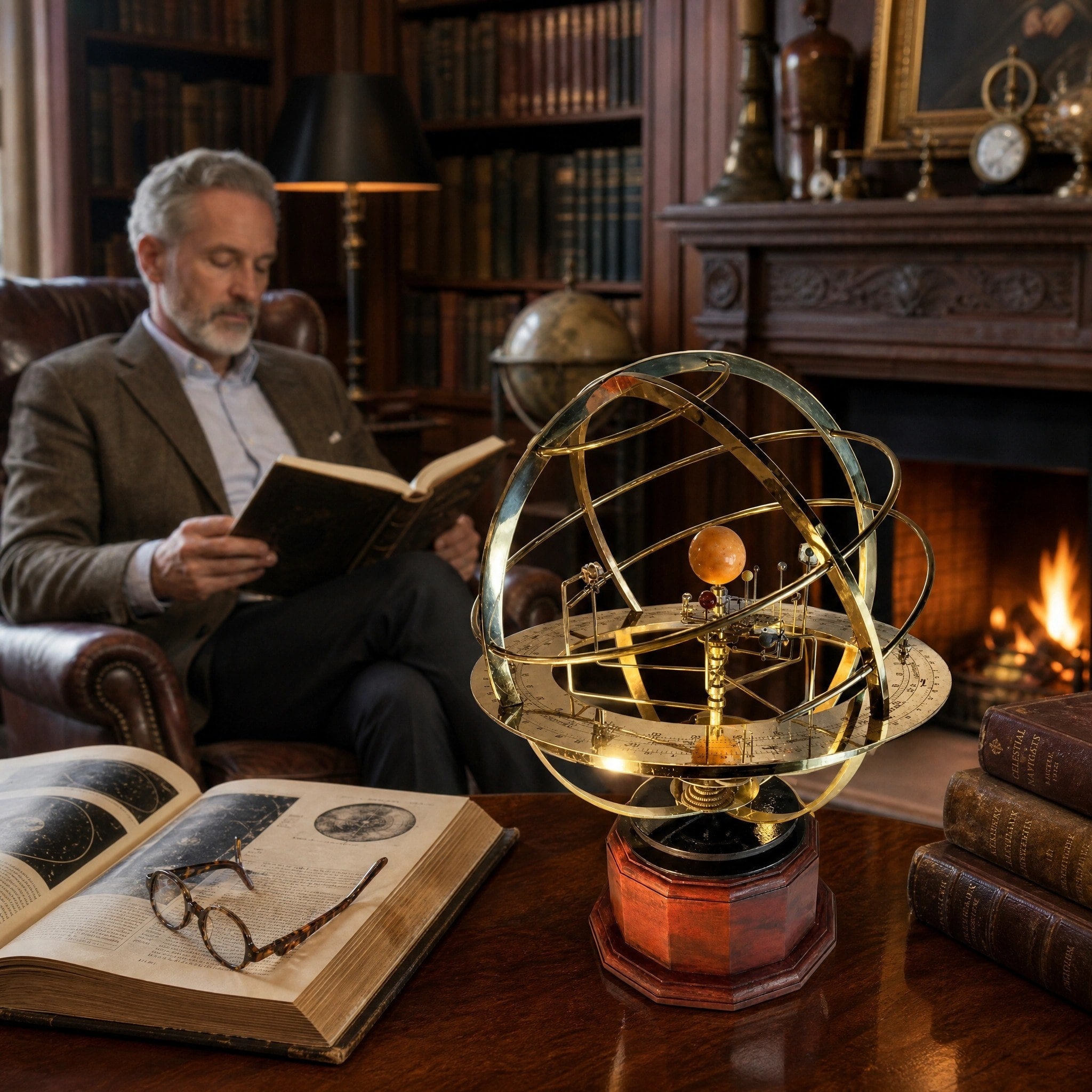 Decorative Solar System Orrery Model with 9 Planets and 28 Moons Display
