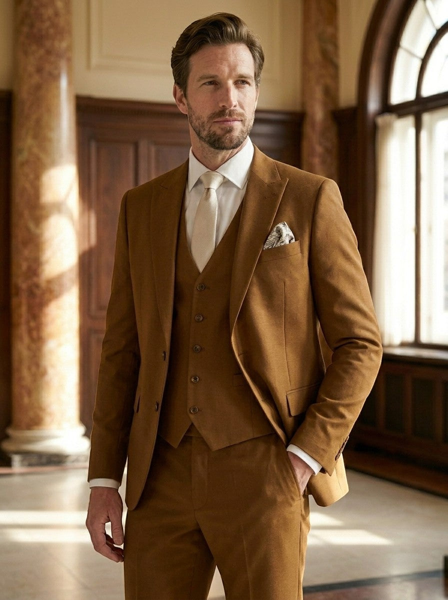 Dominic | Men’s Classic Slim Fit Suit With Vest And Trousers