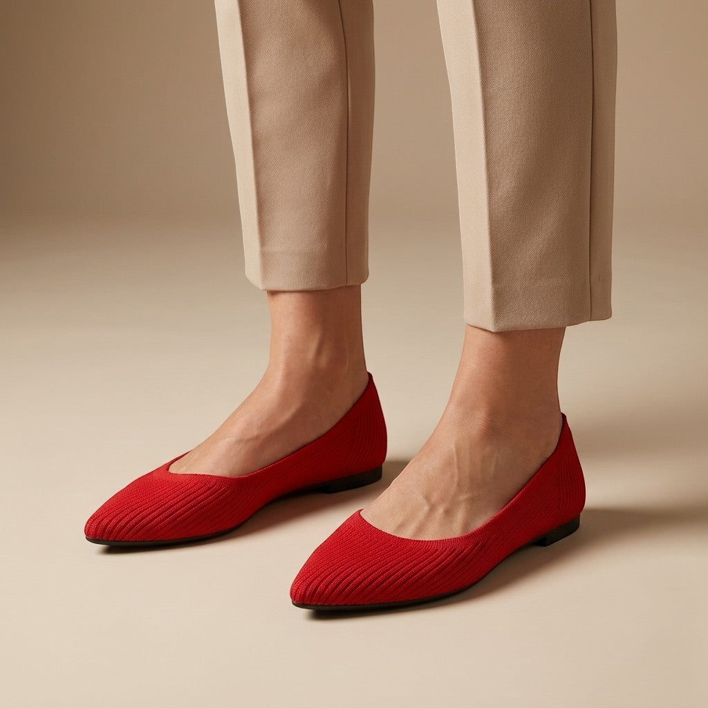 Elianthe | Women’s Slip-On Knit Loafers With Chain Detail