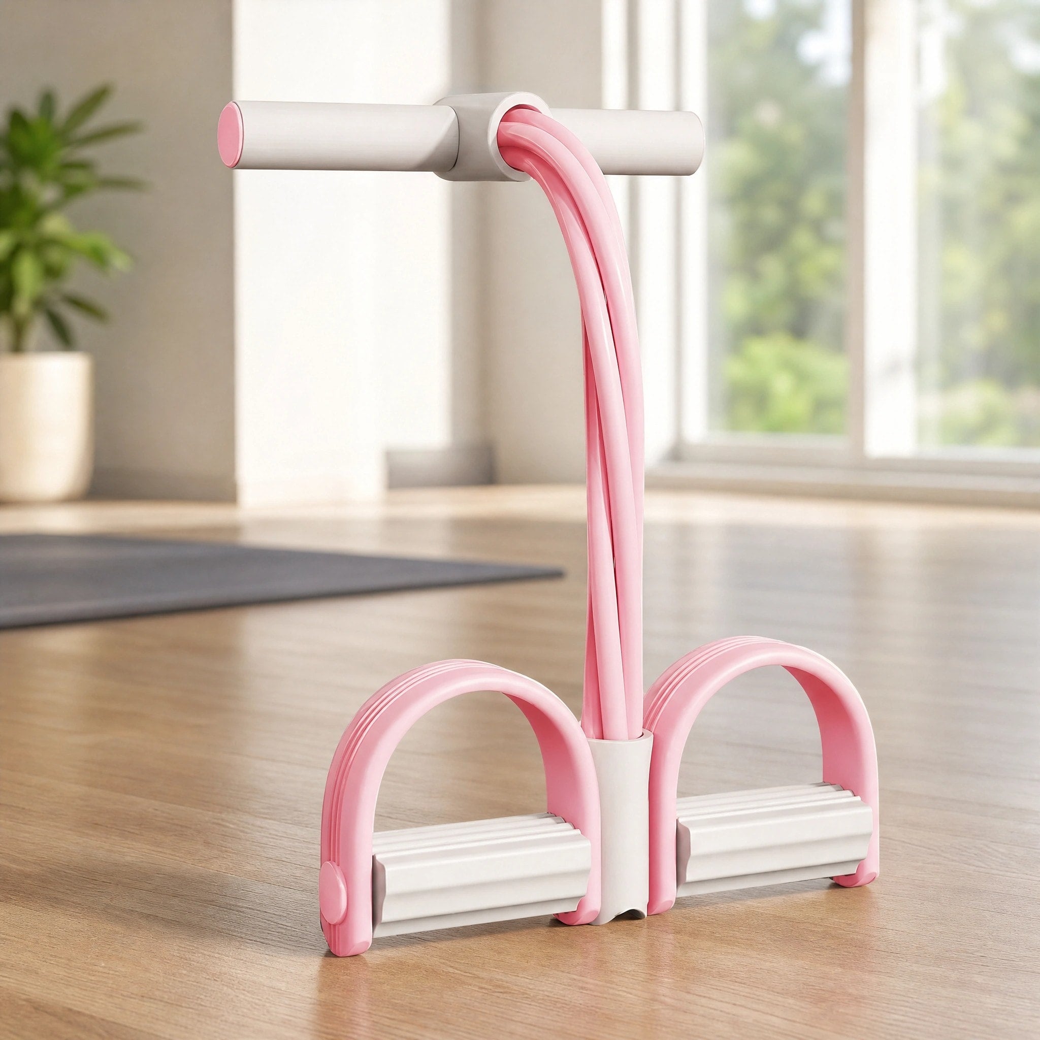 Full Body Resistance Band Trainer with Foam Handles and Foot Pedals