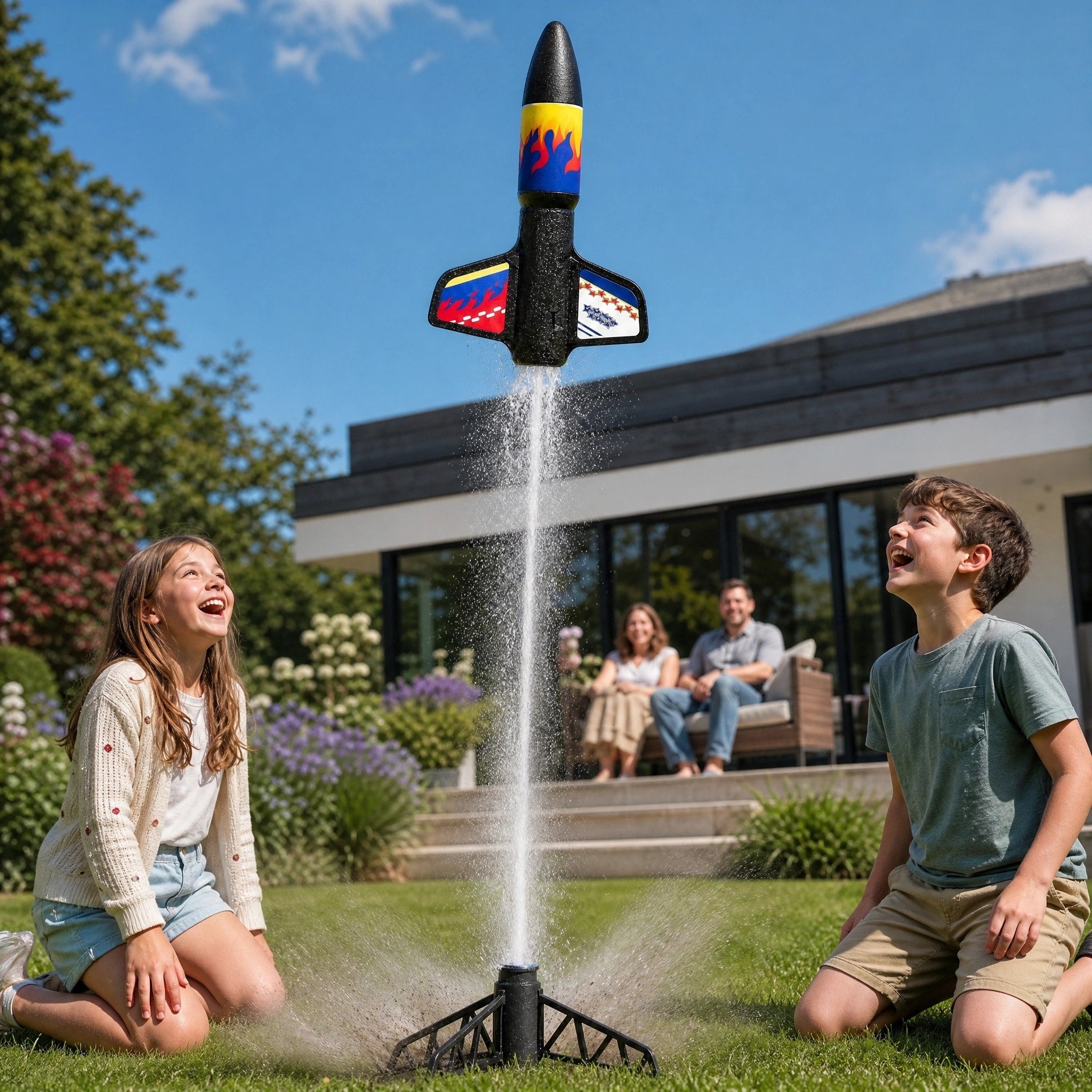 Kids Electric Rocket Launcher with Parachute and USB Rechargeable Design