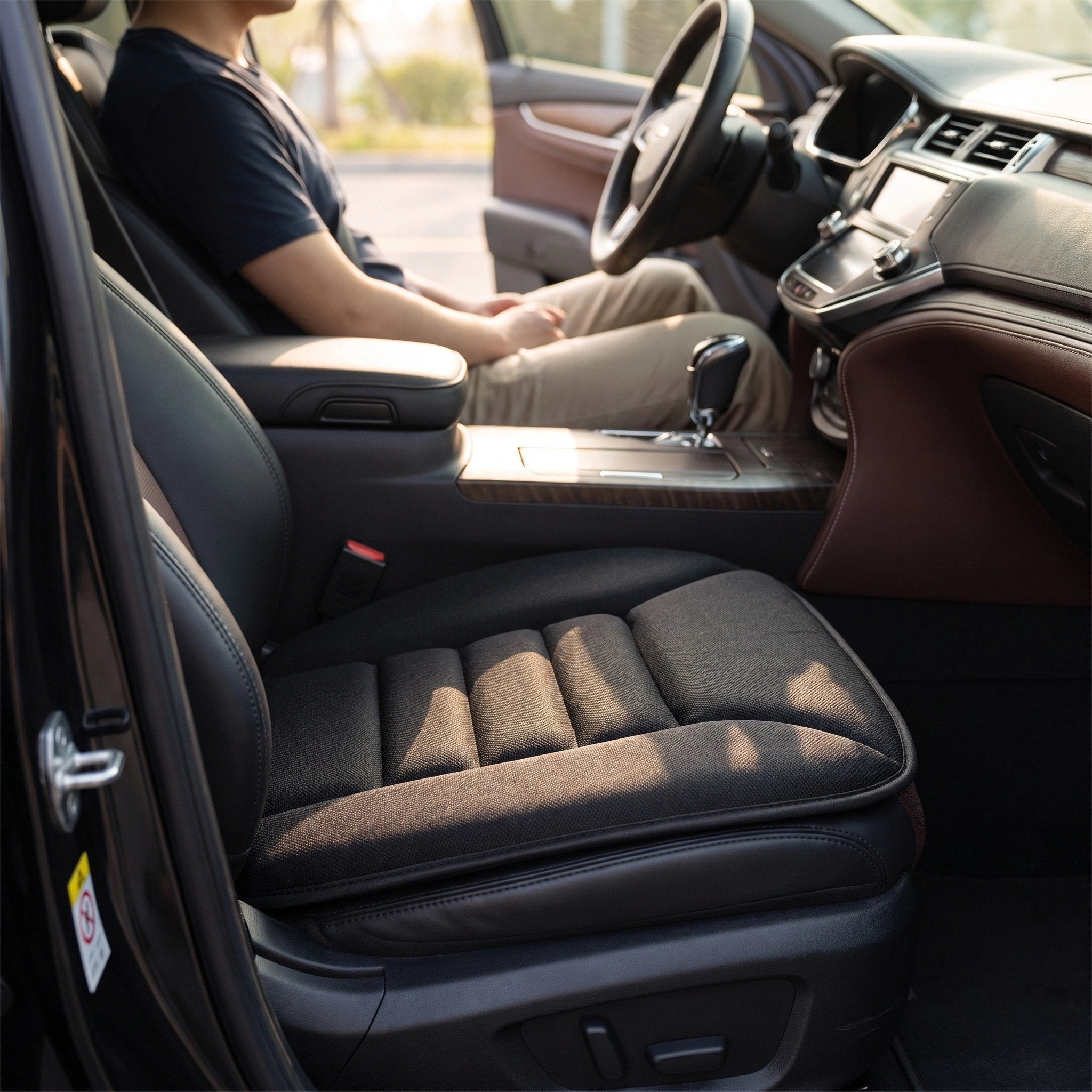 Coussin de siège de voiture en mousse à mémoire de forme avec housse respirante et base antidérapante