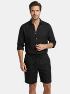 Mens Breathable Linen Two Piece Set | Relaxed Summer Beach Outfit 5