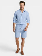 Mens Breathable Linen Two Piece Set | Relaxed Summer Beach Outfit 7